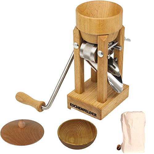 ESCHENFELDER Flockenquetsche Komplett-Set HOLZ (Holzschale, Deckel und Abdeckung)