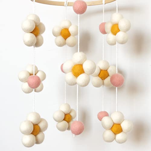 Daisy Mobile For Crib, Baby Crib Mobile For Girls, Baby Mobile For Bassinet, Nursery Felt Flower Mobiles #TOP3