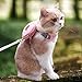 Xoeryoy Cat Harness and Leash, Cute Plaid Cat Harness with Strawberry Pattern Bag, Portable Lightweight Leash, Multifunctional Pet for Cats & Small Dogs, S