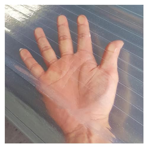 UHEKC Marquise Porte D'entree Auvent Terrasse, Feuille Polycarbonate Panneaux Toit Isolés pour Serre, Tole Ondulee Transparente Plaque Remplacement 0,8mm(1x20m)