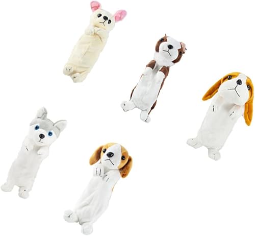 Miniatura 3 de jojofuny Bolsas de lápices con forma de perro, estuche de felpa para bolígrafos, bolsa de almacenamiento para cachorros, caja de lápices de