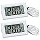 LiebeWH 2 Stück Elektronisches Digital Thermometer Wasserdicht Sonde Temperaturmesser Unterwasser Erkennung Mit Bildschirm Bildschirm -50°C~110°C(Weiß*2)
