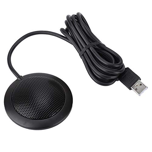 Desktop Microphone, Wired 360° Pickup Audio Video Omnidirectional Microphone Desktop Conference Computer Black Comes With Usb Cable To Meet Most Field Wiring