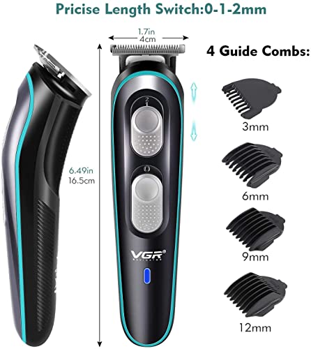 VGR Store VGR Professional Rechargeable Beard Trimmer Kit with Guide - Image 4