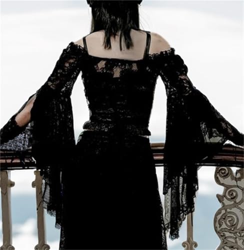 Victorian Bridal Shrug Crop Tops for Women Bohemian Goth Y2k Rave Emo3