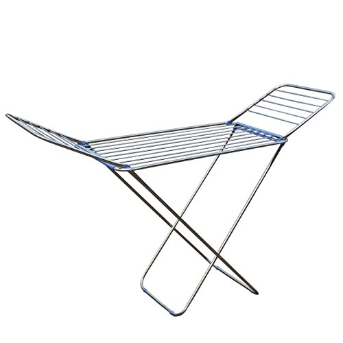 MSV MS326 - Tendedero de INOX y Aluminio, 20 m, con alas, Color Azul