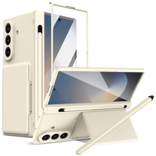 Coque Galaxy Z Fold 7 anti-rayures étui portefeuille abricot antichoc avec stylet