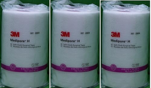 3M Medipore H Soft Cloth Surgical Tape - 4' wide by 10 yards (3 Rolls)