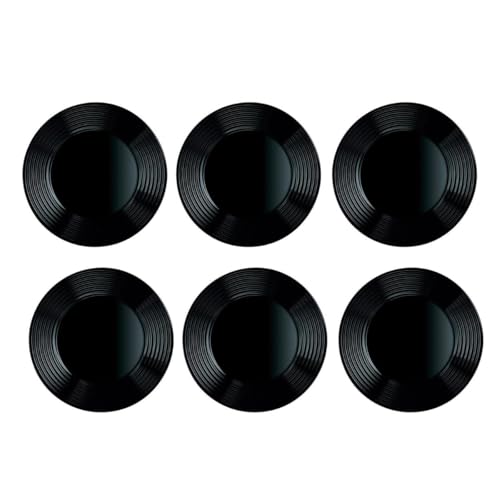 Luminarc Harena Negro 6 Plato Llano Vidrio Apto Microondas Apto Frigorífico Reciclable