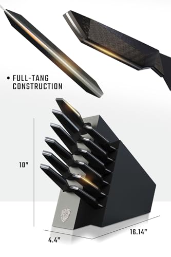 DALSTRONG Knife Block Set - 12-Piece - Shadow Black Series - Black Titanium Nitride Coated - High Carbon - 7CR17MOV-X Vacuum Treated Steel - Premium Kitchen Knife Set - NSF Certified - Image 7