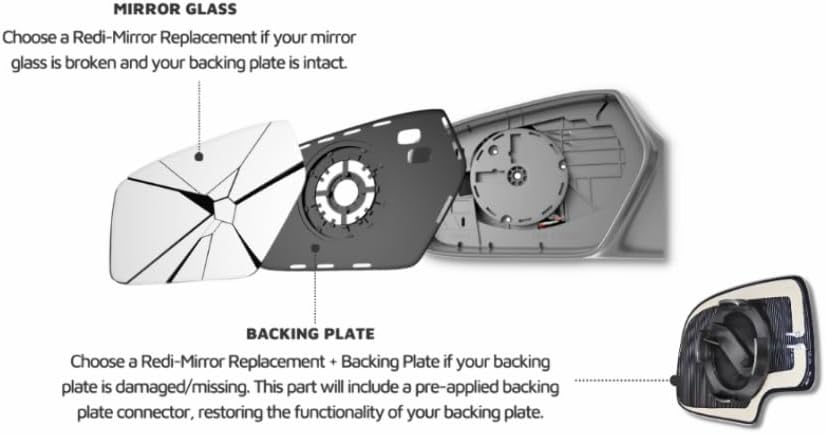 Fits 07-12 Santa Fe Heated Driver Side Mirror with Rear Mounting Bracket