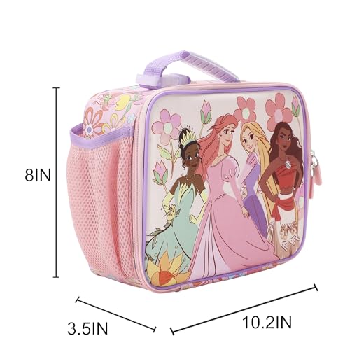 Image of Disney Princess Characters On Floral Print 8 inch Lunch Kit