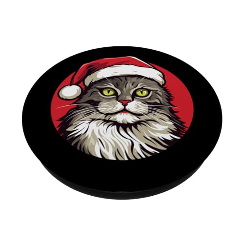 Cats Christmas PopSockets Swappable PopGrip, Black - Image 2