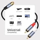 Wsdsgz 1 RCAs Female to 2RCA Male Stereo Sound Cable Y Adapters AUXes Adapters for Computer Speakers RCAs Stereo Sound - Image 2