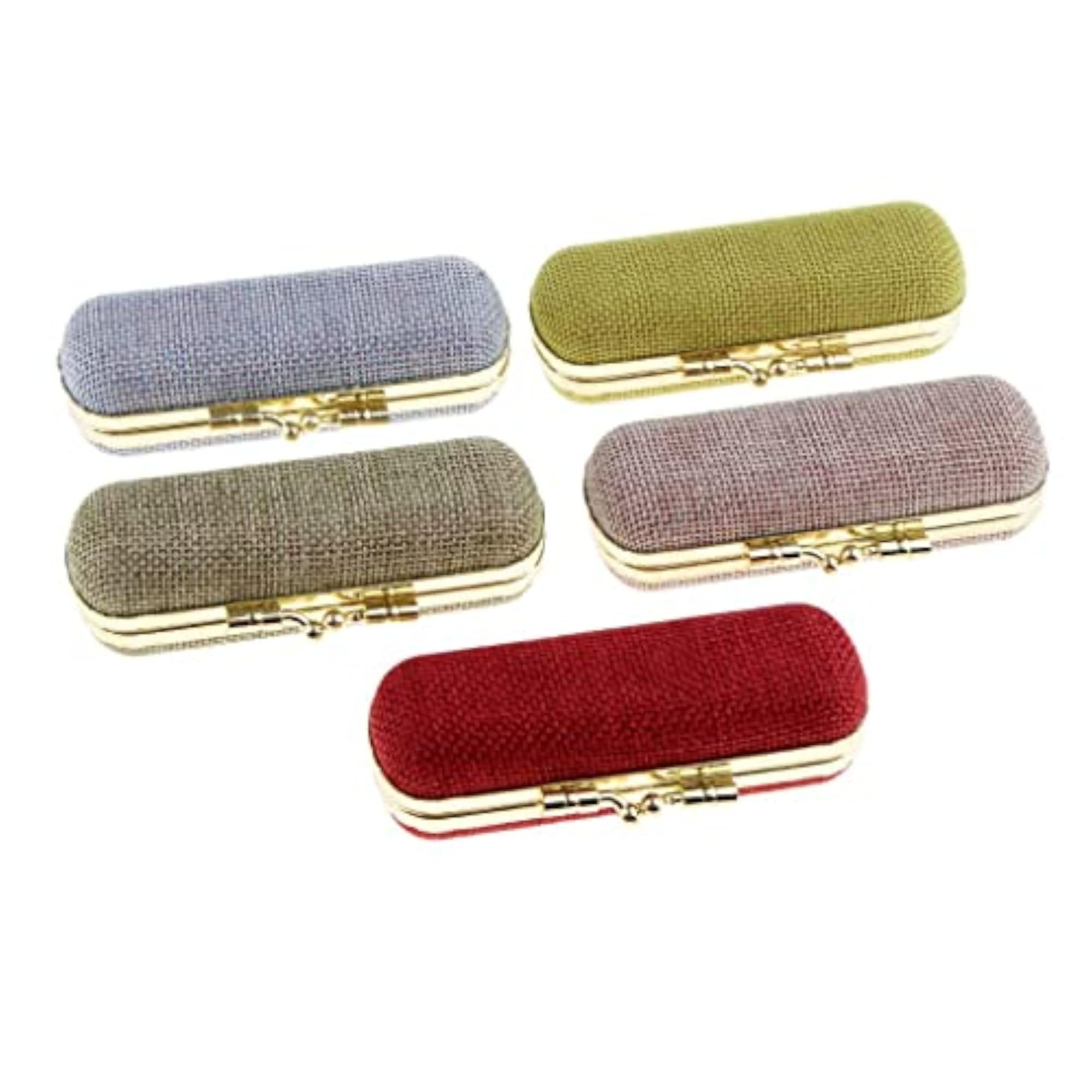 Soft Linen Cover Lipstick Case Holder with Mirror