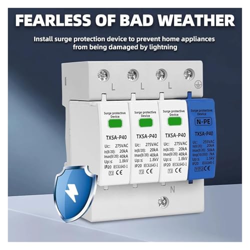 Dispositivo protector de bajo voltaje AC SPD 1P NPE 385V pararrayos doméstico 2