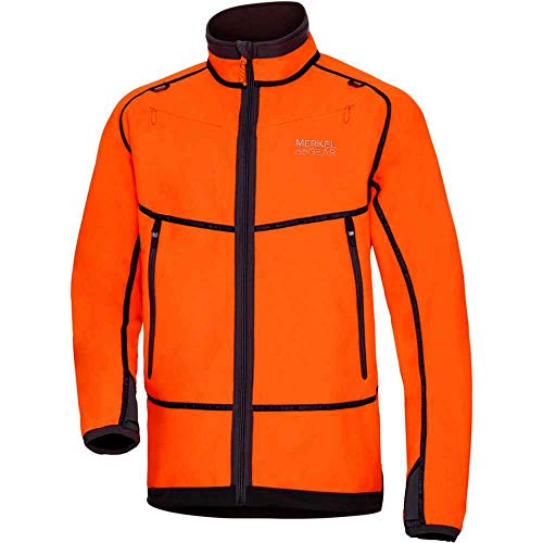 Merkel Gear HELIX Reversible Jacket Fleece Wendejacke Orange / Braun Winddicht Wasserabweisend mit Membran mit Reflektor… – Bild 3