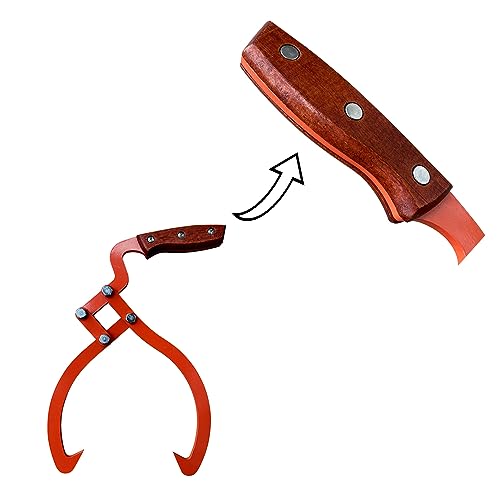 Wood Handle 2 Claw Skidding Tongs Non-Slip Grip, Log Lifting, Handling, Dragging & Carrying Tool (12 in) by XROPURR - Used condition - Image 2