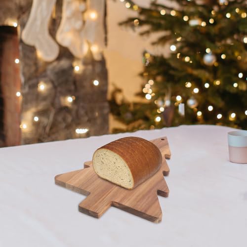 Tabla de Cortar en Forma de Árbol de Navidad, Tabla para Quesos y Embutidos, Tabla de Picar de Madera con Mango Integrado miniatura 4