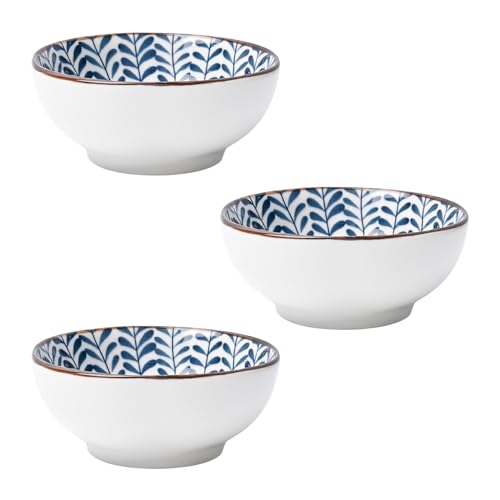 Image of MARKET 99 Ceramic Blue Small Chutney Bowl Set of 3 (100 ml) | Mini Serving Bowls for Sauces, Dips, Condiments & Small Portions | Ideal for Chutney, Pickles & Side Servings for Dining Table
