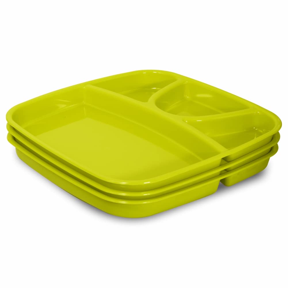MORVI Partition Plate Microwave Safe, Thali Mess Tray, Unbreakable