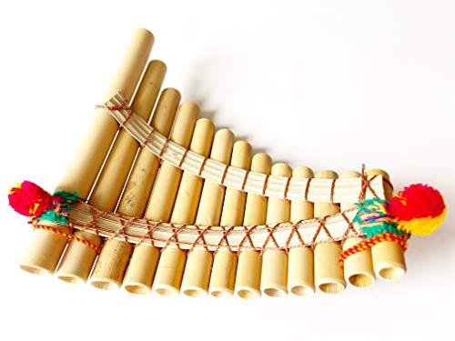 Bamboo Professional Quality Curved Style Pan Flute Antara Siku 13 Pipe 6" X 7" #TOP2