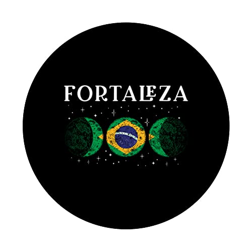Fortaleza Brazilian City Brazil Flag PopSockets Swappable PopGrip, Black - Image 3
