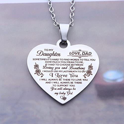 Jstud Inspiration Necklace Gifts for Daughter Son Christmas Birthday Gifts I Love You Heart Pendant Jewelry Necklace from Mom Dad4