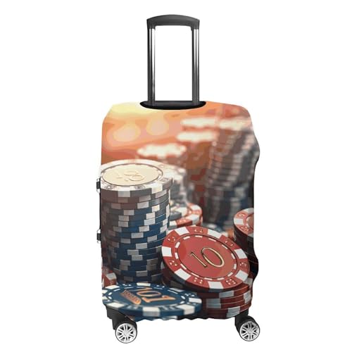 Casino Chips Printed Luggage Cover Protector, Fits 18-32 Inch Luggage4