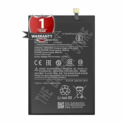 Image of Original BN62 Battery for Redmi Note 9 4G / 9T / 9 Power /Poco M3 M2010J19SC, J19S, M2010J19SG, M2010J19SI, M2010J19CG Battery with 1 Year Warranty**** (G00158)
