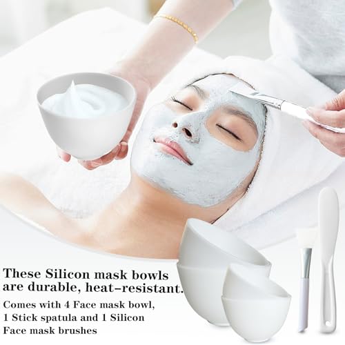 4 tazones de silicona para mascarilla facial DIY miniatura 5