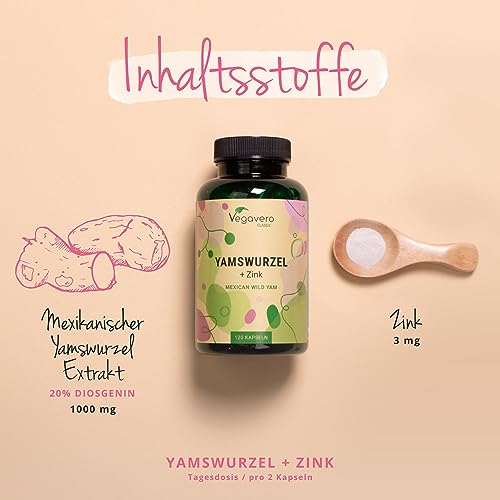Yamswurzel Kapseln von Vegavero mit 1000 mg Extrakt