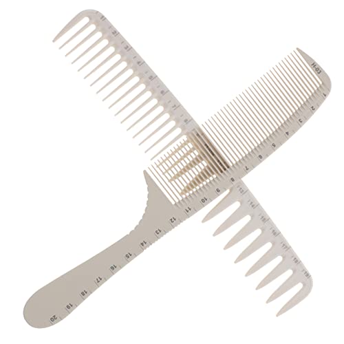 PENIKOKO ヘアカッティングコーム 定規コーム 静電気防止 耐熱 軽量プロ仕様 理髪師用 ヘアスタイリング サロン 理容 ヘアカット用 2個セット