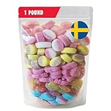 Bubs Swedish Candy Mix Mini – 1 lb Vegan & Gelatin Free Sweet & Sour Gummies | Assorted Skulls & Ovals | Banana/Toffee, Raspberry/Blueberry, Strawberry/Vanilla | Fresh Foam Candy From Sweden