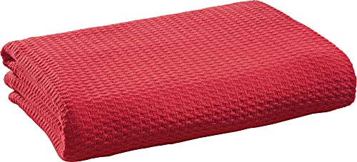 Erwin Müller Sommerdecke, Baumwolldecke rot Größe 220x240 cm - luftig-leicht, weiche Qualität, sehr angenehm - 100prozent Baumwolle