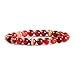 Natural Red Banded Agate Gemstone 8mm Round Beads Stretch Bracelet 7" Unisex