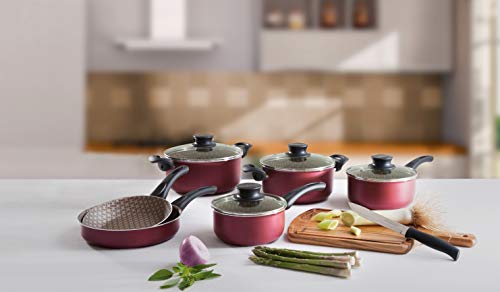 Caldeirão de Alumínio com Revestimento Interno de Antiaderente Tramontina Vermelho 24Cm