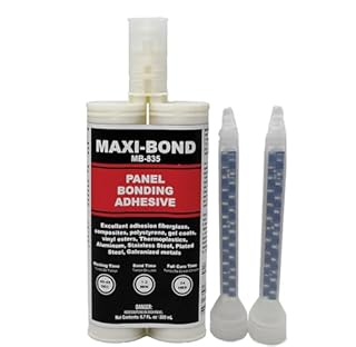 Maxi-Bond Panel Bonding Adhesive – Two-Part Epoxy, Non-Sagging, High Strength Adhesive for Auto Panels, Metal, Fiberglass, Plastic, 200ml w/Mixing Nozzles (MB-835)