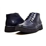 British Collection Playboy Classic Wingtip Chukka Navy Leather Boot 7.5