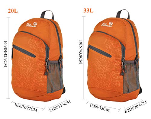 Outlander Packable Handy Lightweight Travel Hiking Backpack Daypack-Orange #TOP5