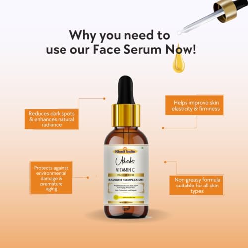 Image of khadi Vitamin C Face Serum for Radiant Complexion, Brightening & Anti-Aging Formula, 30 ml