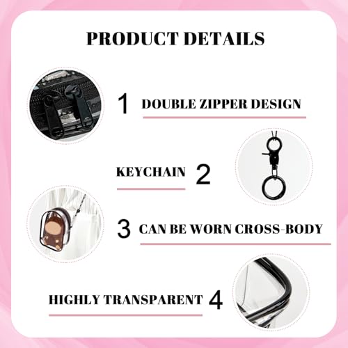 Image of NZNDB Protective Case for Plush Doll, Clear Hanging Display Cases, Crossbody Doll Storage Bag, PVC Storage Case Cover for Figures, Dolls (Black)