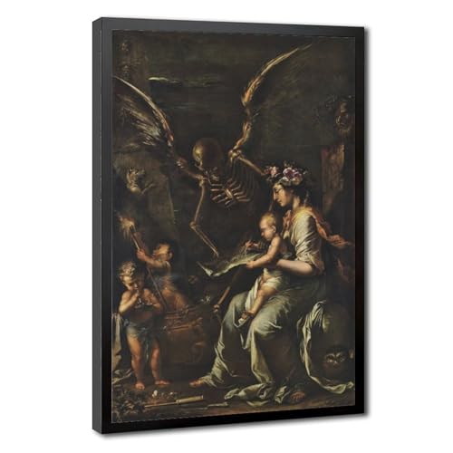 Impression sur toile Human Frailty Salvator Rosa - Tableau décoration murale vintage 30x45cm
