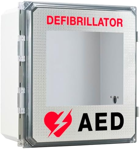 Keypad Alarmed Outdoor AED Cabinets. Fits All Defibrillators on The Market. Perfect for use in Schools, Churches, Arenas, or Other campuses. Measures 16.63" H x 15.25" L x 9.25" D.
