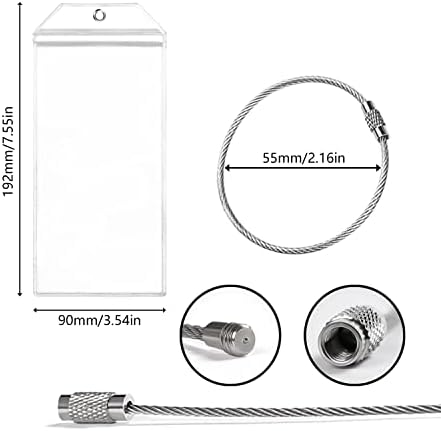 ANOTHEEE Luggage Tag Holders,10 Pcs Clear Waterproof Zip Seal & Steel Loops for Cruise Trip Vacation Accessories Princess Cruises Travel Luggage Suitcases Holders Baggage ID Labels (19.2 x 9 cm)