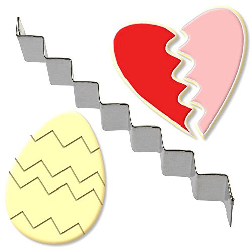Foose Valentines Day Cookie Cutter - Zig Zag Cookie Cutter 5.5 Inch â€“ Tin Plated Steel Cookie Cutters â€“ Zig Zag Cookie Mold