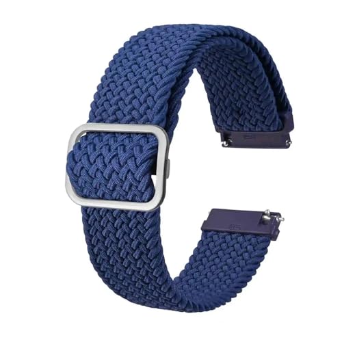 Bracelet montre nylon tressé bleu 22mm boucle réglable pour montre de sport masculine