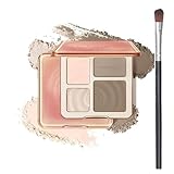 Paleta Contorno De Maquillaje 4 En 1, Resaltador, Cara Iluminador, Polvo Shimmer Glow Larga Duración 2#, Pincel Incluido...