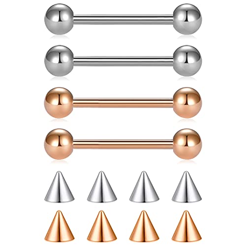 D.bella 14G Stainless Steel Industrial Barbell Straight Bar Industrial Earring 38Mm 1&1/2 Industrial Piercing Jewelry With 5Mm Industrial Balls #TOP30
