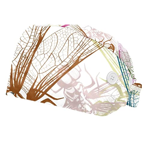 Chapeaux bouffants ajustables JDEZ avec bandeau anti-transpiration pour le travail - Lot de 2